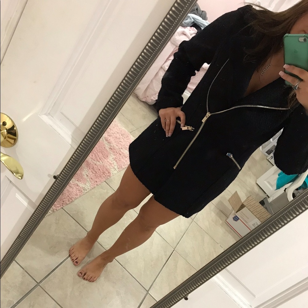 Super warm thick h&m black wool pea coat